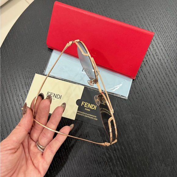 Fendi Rose Gold Aviator Sunglasses main image 13